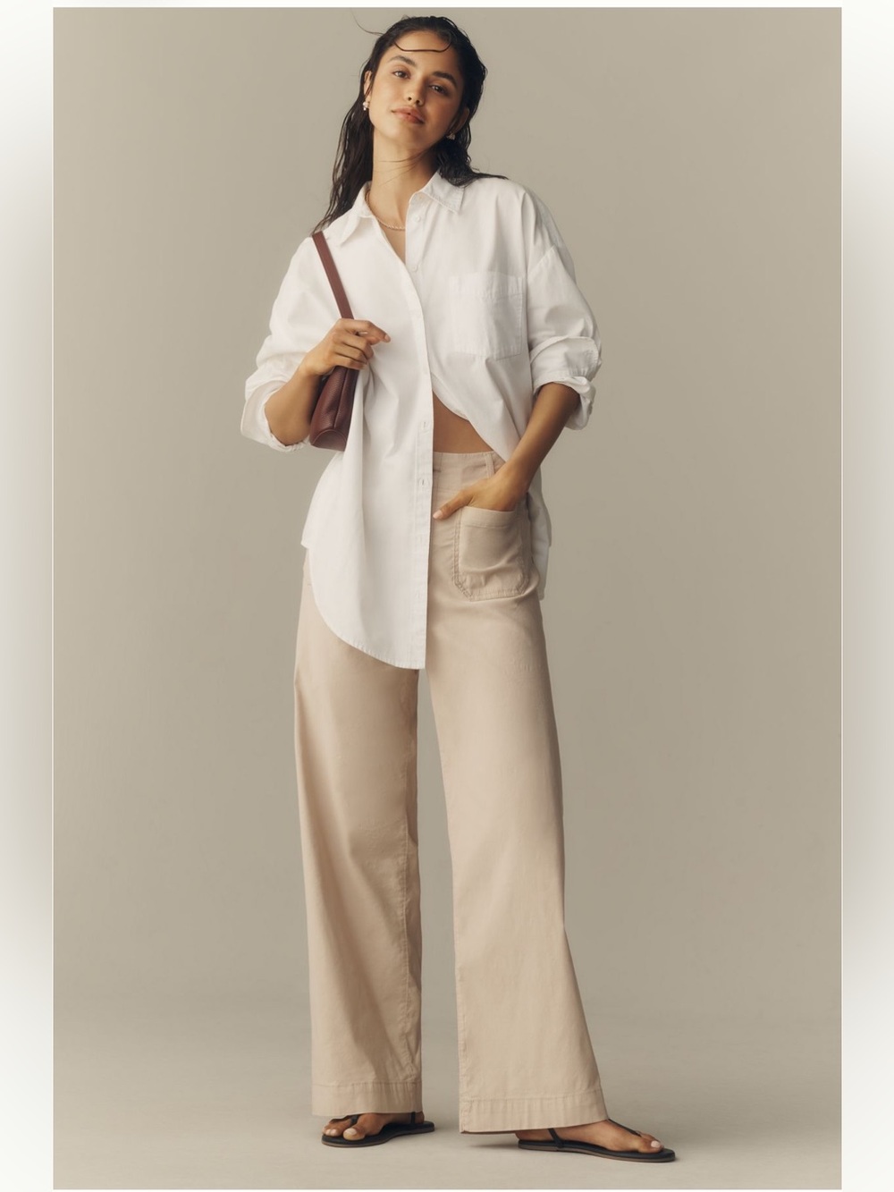 Maeve Full-Length Colette Pants in Froth.